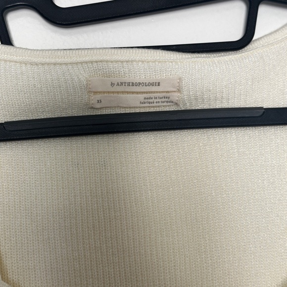 Anthropologie Ivory Lace Sleeve Sweater - Picture 5 of 11